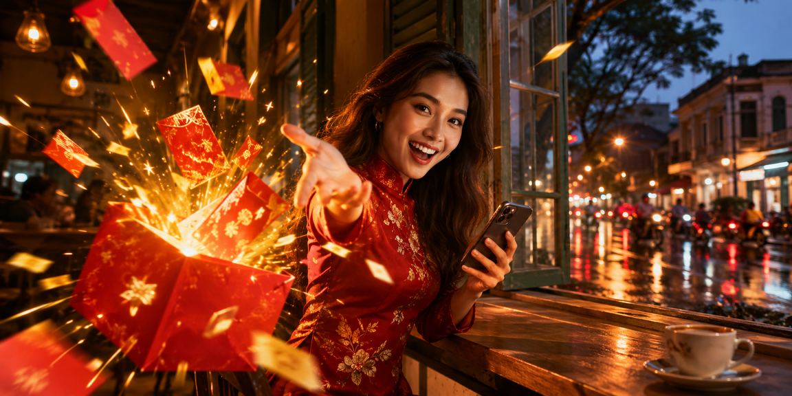 Người chơi tại Hồ Chí Minh nhận thưởng khuyến mãi trong quán cà phê với không khí thể thao