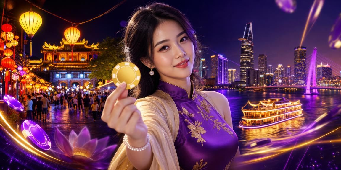 Không khí nhộn nhịp chợ đêm Sài Gòn với màn hình hiển thị chương trình cược và khuyến mãi